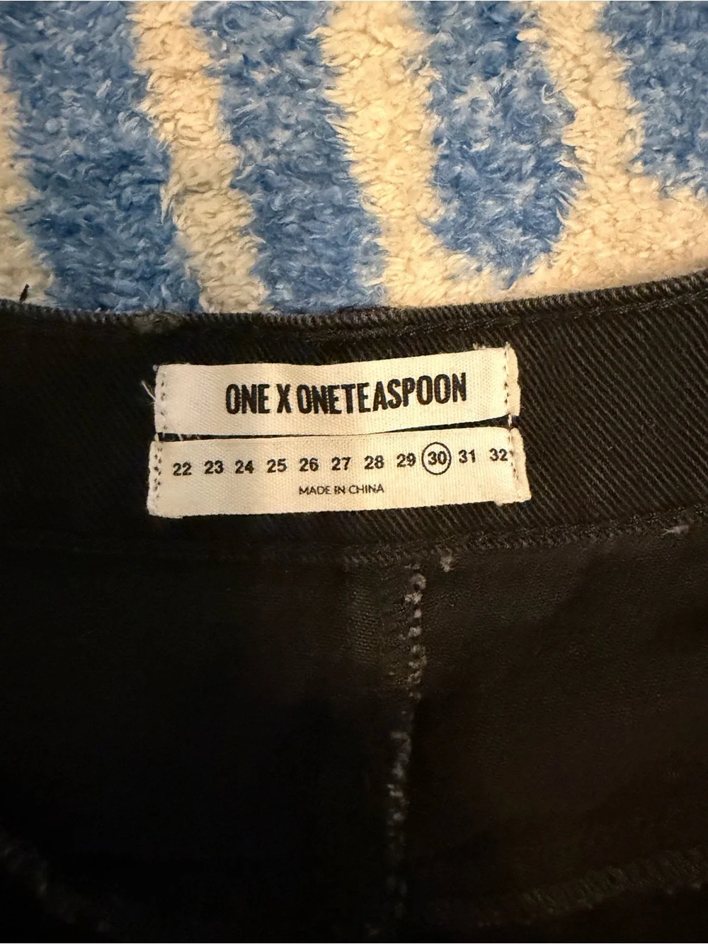 One Teaspoon Black Raw Hem Denim Mini Skirt black swan